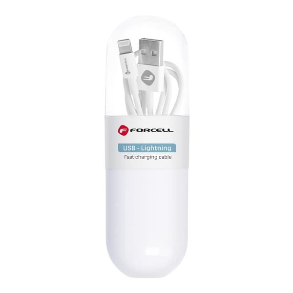 Forcell USB A to Lightning Kabel 8-Pin 1A C316 TUBE - Vit