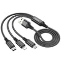 Miniatyrbild 4 av 5: Hoco 3in1 USB-A till USB-C, Lightning, microUSB kabel X76 1m