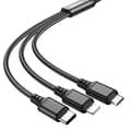 Miniatyrbild 2 av 5: Hoco 3in1 USB-A till USB-C, Lightning, microUSB kabel X76 1m