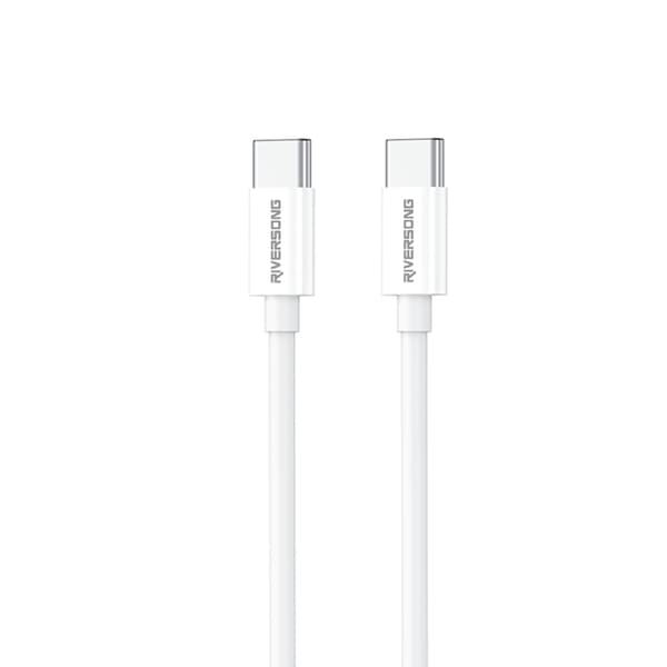 Riversong USB-C/USB-C Kabel 1m 3A Lotus 08 CT76 Light - Vit