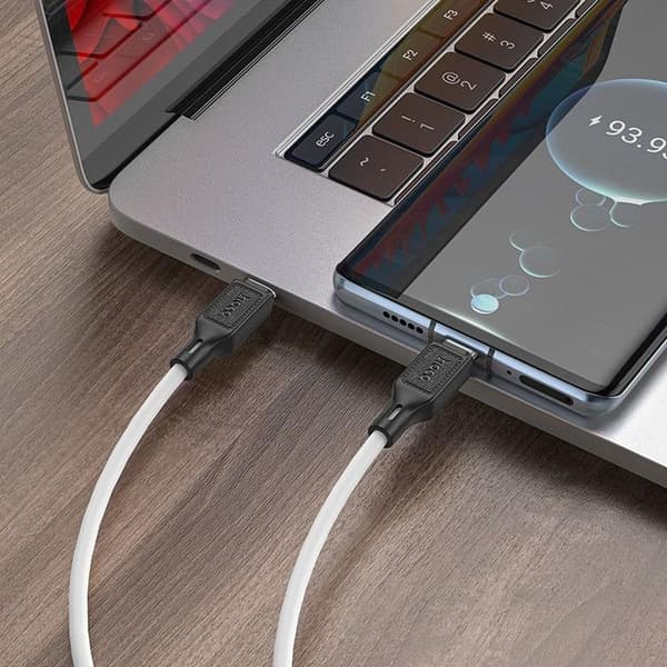 HOCO USB-C - USB-C Kabel 1m 60W 3A X90 - Vit