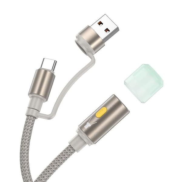 Hoco LED-ljus Till USB-A/USB-C Kabel Adapter UA38C - Guld