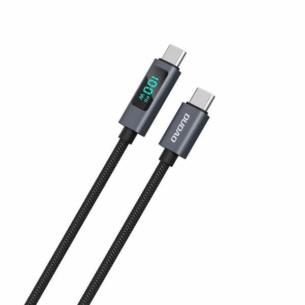 Dudao L7C USB-C - USB-C 100W Kabel med LED Display 1m - Svart