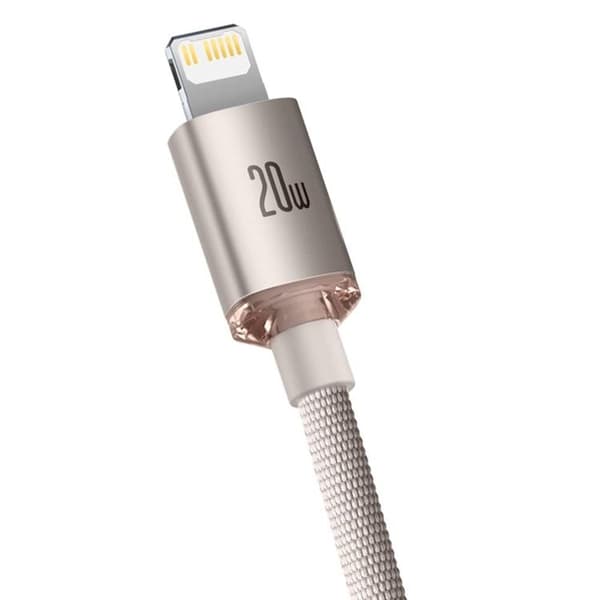 Baseus USB-C Till Lightning Kabel 20W 1.2m Crystal Shine Rosa