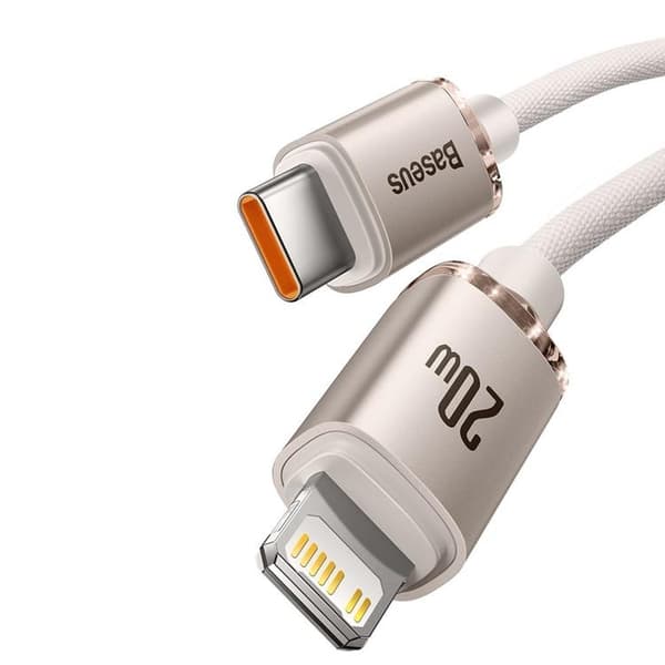 Baseus USB-C Till Lightning Kabel 20W 1.2m Crystal Shine Rosa
