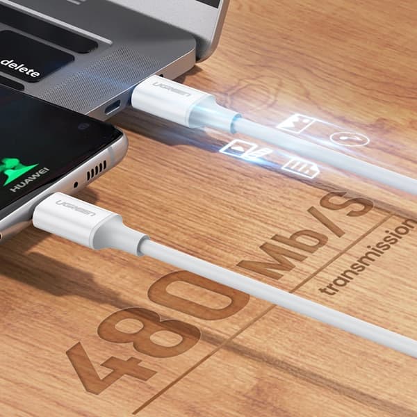 Ugreen USB-C Till USB-C PD QC AFC 1m Kabel - Vit