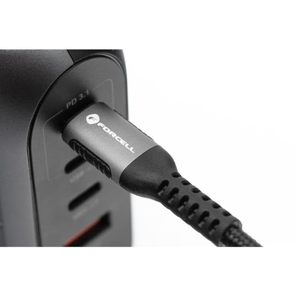 Forcell USB-C till Lightning Kabel 27W 2m PD 3A Cafule - Svart