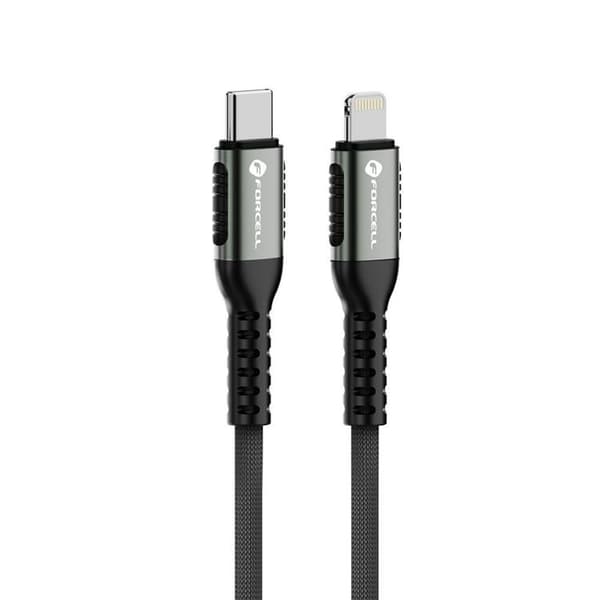 Forcell USB-C till Lightning Kabel 27W 2m PD 3A Cafule - Svart