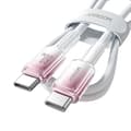 Miniatyrbild 9 av 10: Joyroom S-A42 USB-C - USB-C 60W 1.2m Kabel Crystal-Clear Series - Vit