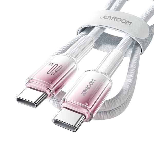 Joyroom S-A42 USB-C - USB-C 60W 1.2m Kabel Crystal-Clear Series - Vit