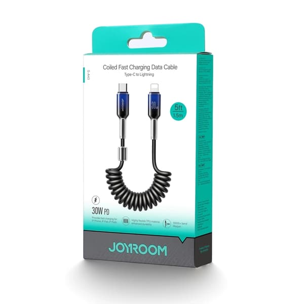 Joyroom S-A43 USB-C - Lightning 30W Kabel 1.5m Spiral Crystal Clear