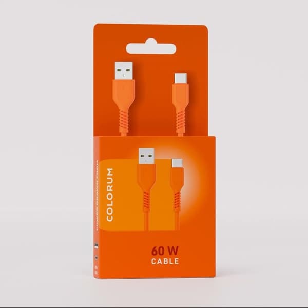 Colorum USB-A till USB-C Kabel 1.8m 3A - Orange
