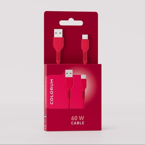 Colorum USB-A till USB-C Kabel 1.8m 3A - Magenta