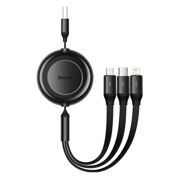 Baseus 3in1 Retractable USB/MicroUSB/Lightning/Typ-C 1.1m 66W