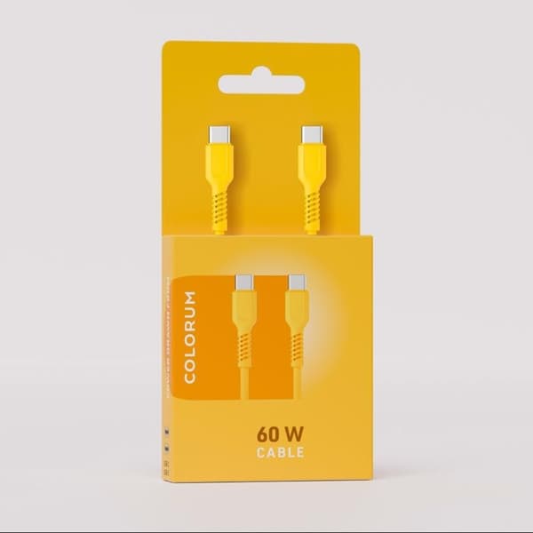 Colorum USB-C till USB-C Kabel 1.8m 3A - Gul