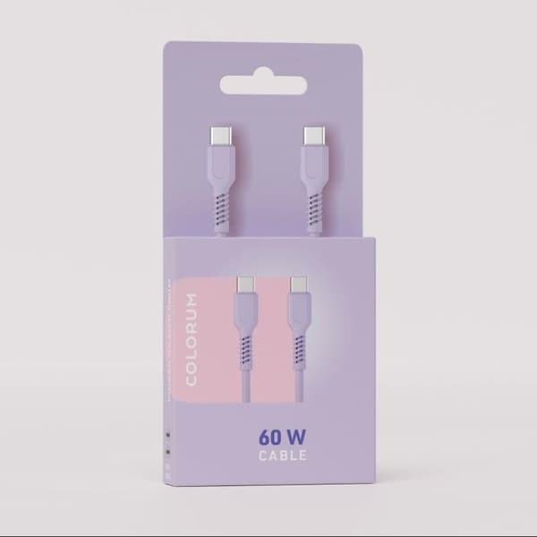 Colorum USB-C till USB-C Kabel 1.8m 3A - Lavendel