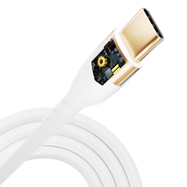 3mK USB-C till USB-C kabel 100W 2m HyperSilikon - Vit
