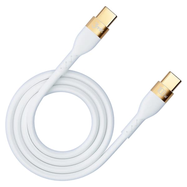 3mK USB-C till USB-C kabel 100W 2m HyperSilikon - Vit
