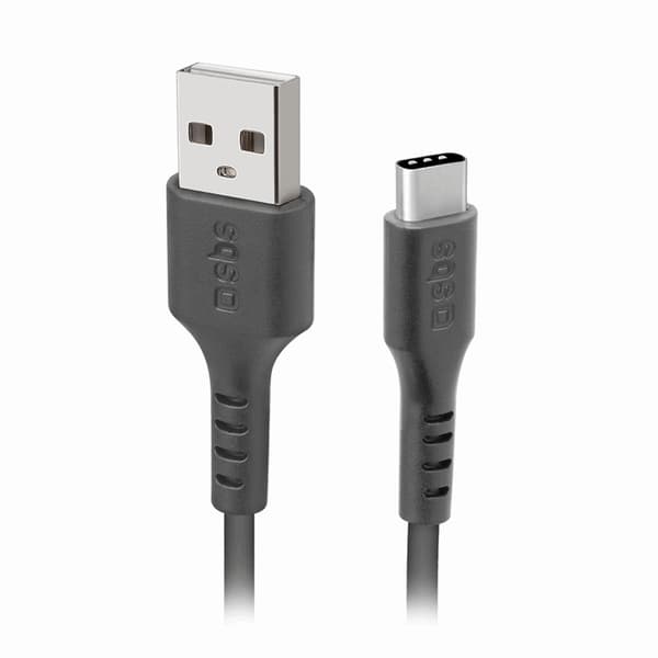 SBS USB-A - USB-C Kabel 1m - Svart