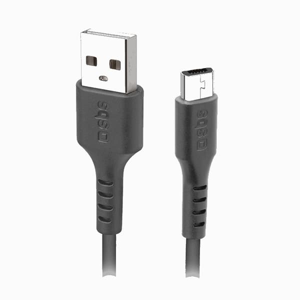 SBS USB-A - Micro-USB Kabel 2m - Svart