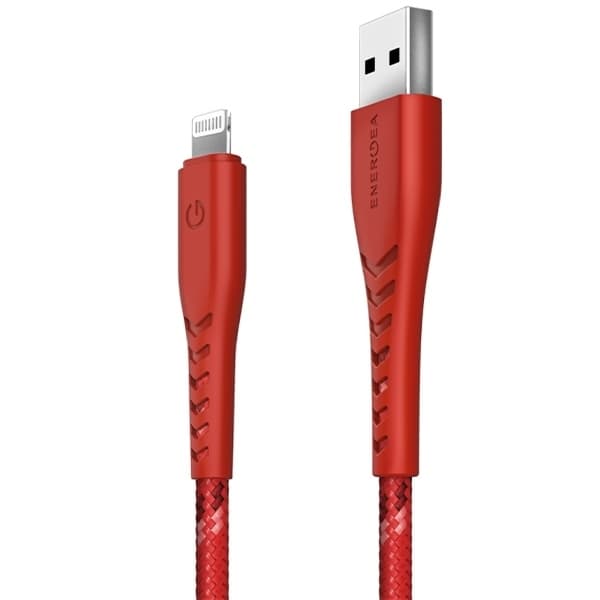 Energea USB-A till Lightning Kabel 1.5m MFI Nyloflex C89 - Röd