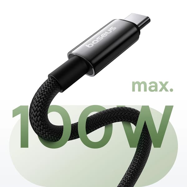 Baseus USB-C/USB-C 100W 1m Kabel Tungsten Gold Magnetic Svart