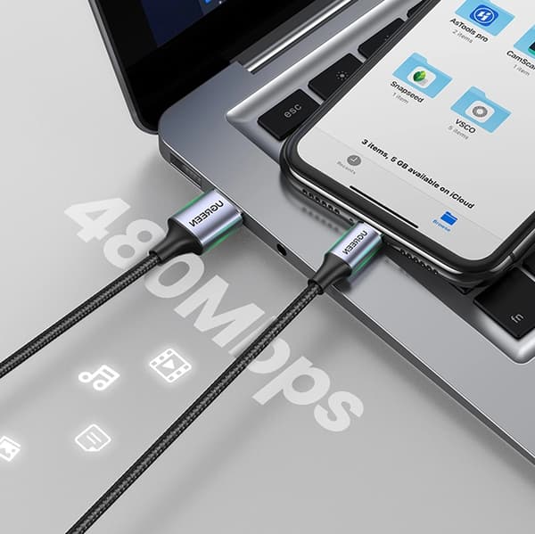 Ugreen USB-A Till Lightning 2m Kabel MFi - Svart