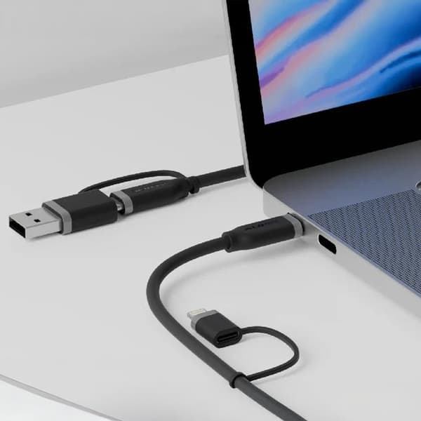 ALOGIC 4-IN-1 USB 2.0-kabel 1.5m Elements Silikon - Svart