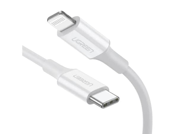Ugreen 10493, 1 m, USB C, USB C/Lightning, Hunkjønn, Hankjønn, Hvit