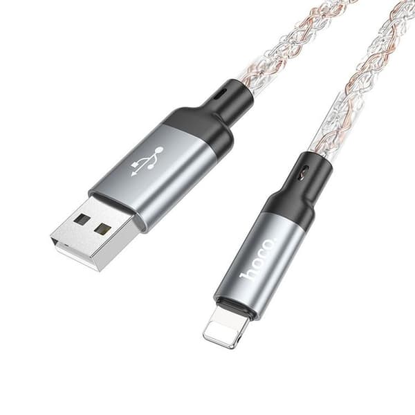 Hoco USB-A Till Lightning Kabel 2.4A 1m U112 - Grå