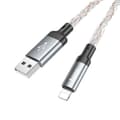 Miniatyrbild 3 av 8: Hoco USB-A Till Lightning Kabel 2.4A 1m U112 - Grå