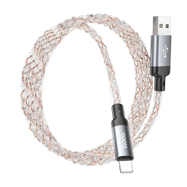 Hoco USB-A Till Lightning Kabel 2.4A 1m U112 - Grå