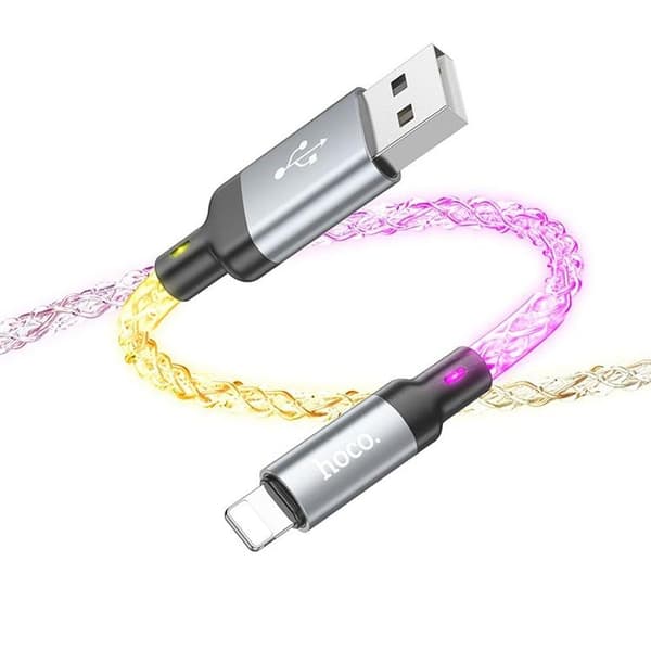 Hoco USB-A Till Lightning Kabel 2.4A 1m U112 - Grå