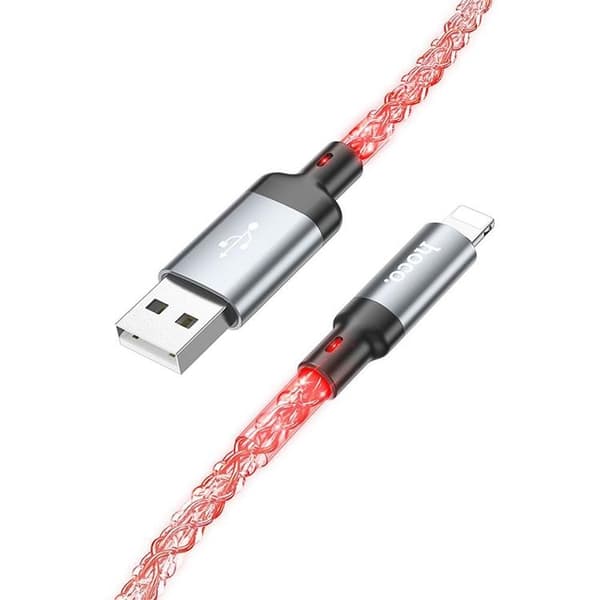 Hoco USB-A Till Lightning Kabel 2.4A 1m U112 - Grå