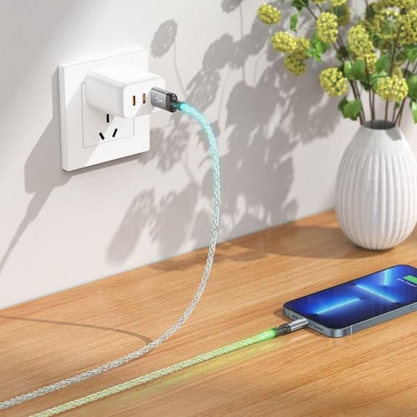 Hoco USB-A Till Lightning Kabel 2.4A 1m U112 - Grå