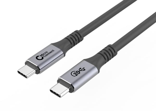 MicroConnect - USB-kabel - 24 pin USB-C (hann) til 24 pin USB-C (hann) - USB 3.2 Gen 2 - 20 V - 5 A - 25 cm - USB Power Delivery (100 W), 4K 60Hz stø