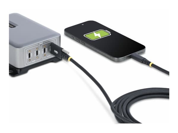 StarTech.com 10ft (3m) USB-C Charging Cable, 240W, Silicone Jacket - USB-kabel - 24 pin USB-C (hane) rakt/lockande till 24 pin USB-C (hane) rak - USB