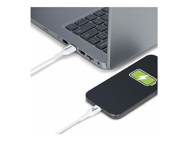 StarTech.com 3ft (1m) White USB-A to USB-C Charging Cable/Cord, M/M - USB-kabel - USB (hane) till 24 pin USB-C (hane) - USB 2.0 - 3 A - 1 m - ladda o