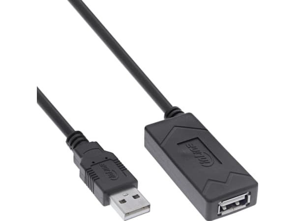 InLine® USB 2.0 aktiv skjøtekabel, USB-A hann/hunn, 10 m