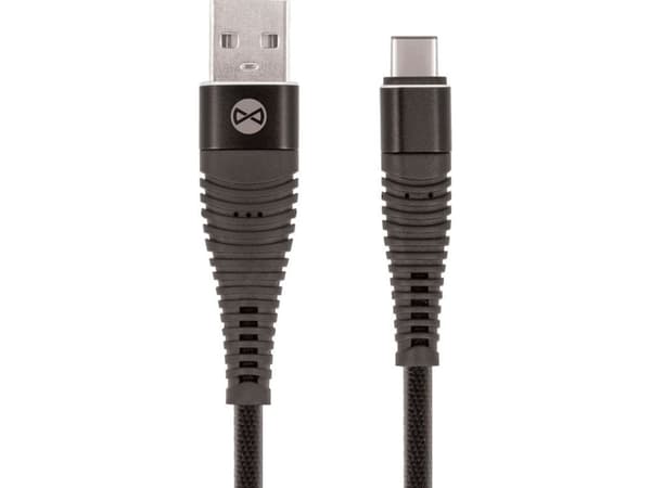 Datakabel Forever Shark USB/USB-C 1m 2A textil svart