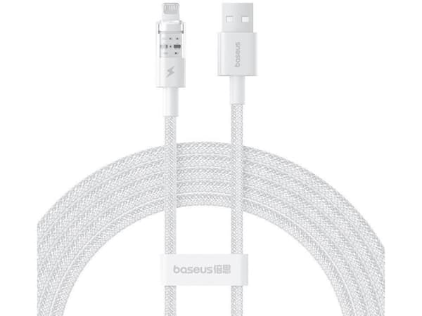 Baseus Gem USB till IP 2,4A snabbladdningskabel 2 m vit (P10373003211-01)