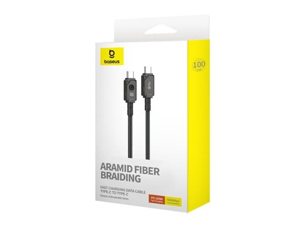 Baseus Unbreakable, 1 m, USB C, USB C, 0,48 Gbit/s, Sort