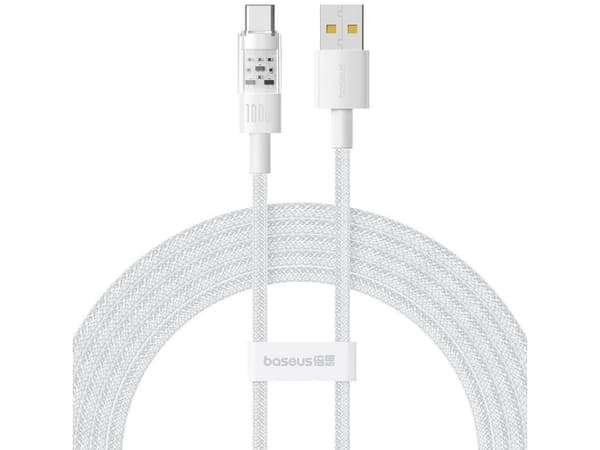 Baseus Gem USB A till USB C snabbladdningskabel 2 m 100 W Vit (P10373002211-01)