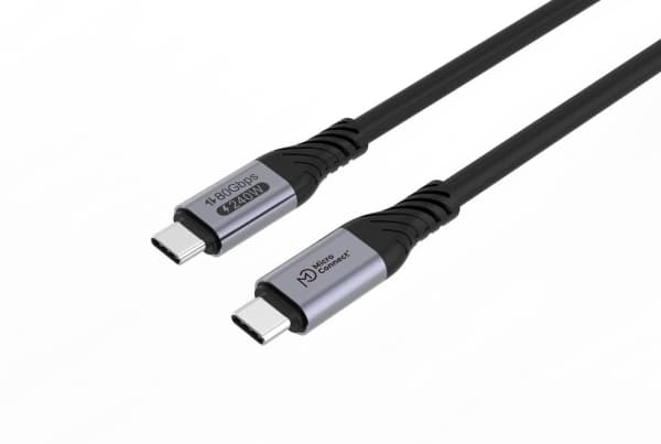 Microconnect USB4CC1-240W-80GBPS, 1 m, USB C, USB C, USB4 Gen 3x2, 80 Gbit/sek, Sort