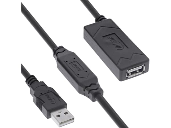 InLine® USB 2.0 aktiv forlengelse, USB-A plugg/kontakt, 25m
