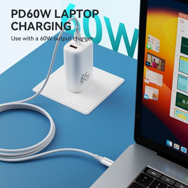 60W USB-C To USB-C PD Premie Snabbladdning kabel iPhone15/16, Samsung