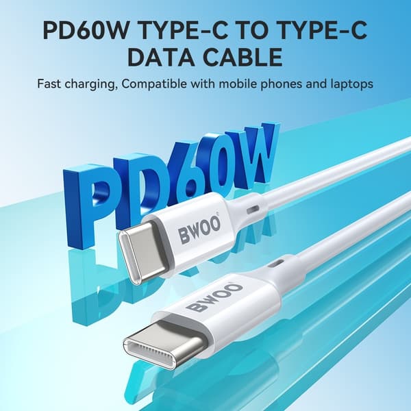 60W USB-C To USB-C PD Premie Snabbladdning kabel iPhone15/16, Samsung