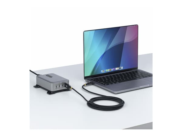 StarTech.com 6.6ft (2m) USB-C Charging Cable, Side Screw Locking, 240W (5A) PD EPR, Silicone Jacket w/Braided Nylon, USB 2.0 Laptop Charger Cable, US