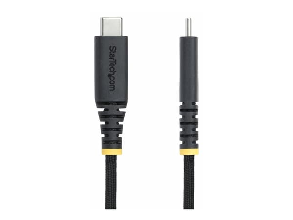 StarTech.com 6.6ft (2m) USB-C Charging Cable, Side Screw Locking, 240W (5A) PD EPR, Silicone Jacket w/Braided Nylon, USB 2.0 Laptop Charger Cable, US