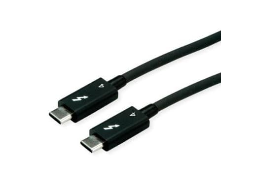 ROLINE Thunderbolt 4-kabel, 40 Gbps, 100 W, C-C, M/M, Passiv, Svart, 0,8 m